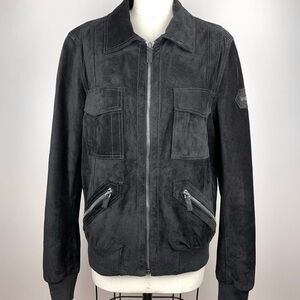 Bally Italy black bomber jacket 100% Pig Skin size large